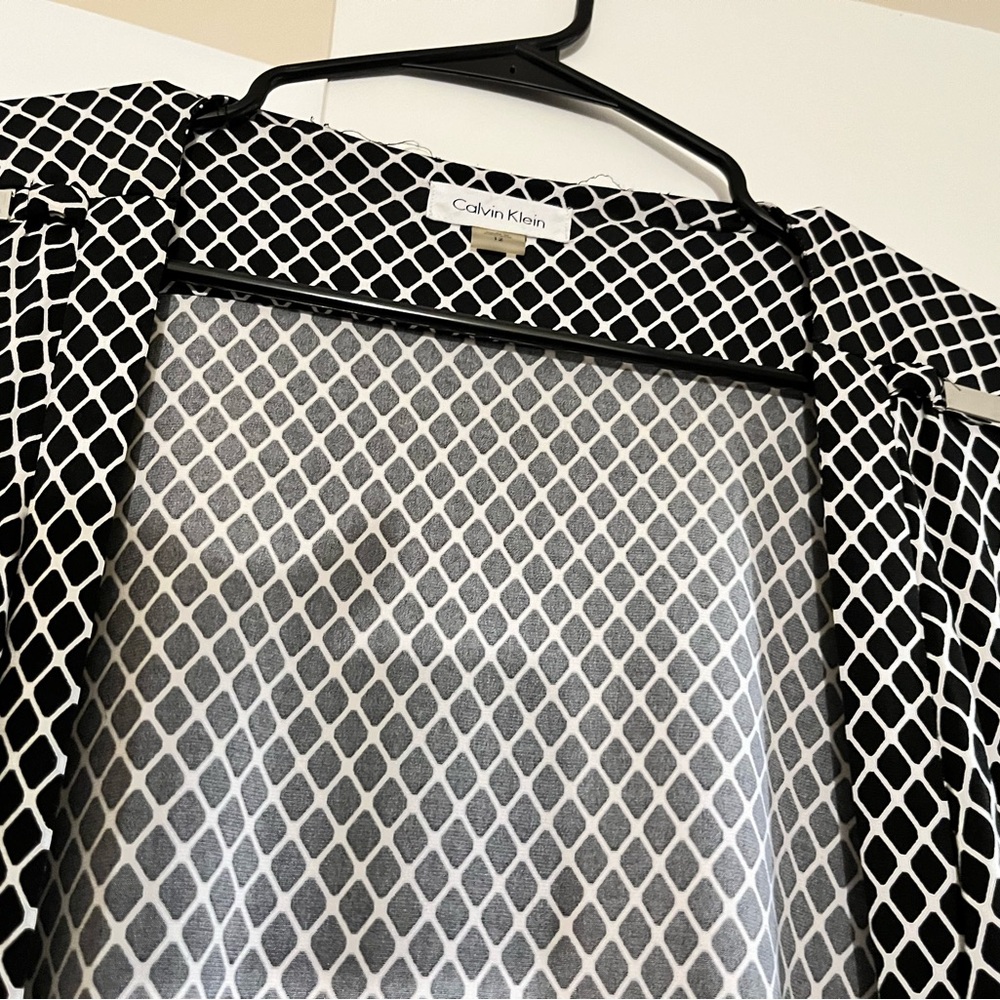 Very soft black/ white wrap around dress